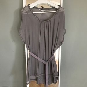 Diane von Furstenberg silk chiffon grey dress NEW